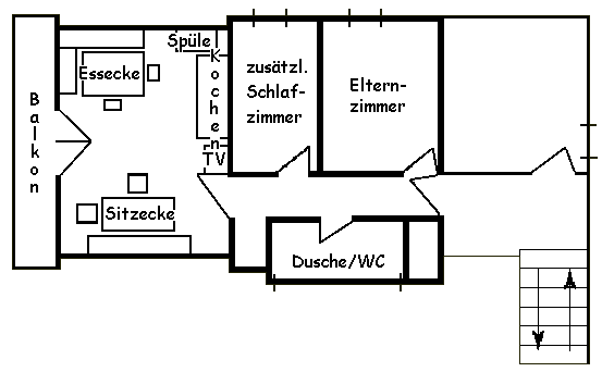 Grundriss der Ferienwohnung in Falkenstein