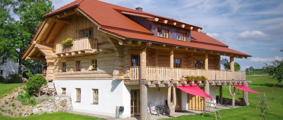 Bayern Blockhaus Urlaub am Bauernhof Lugerhof im Landkreis Cham